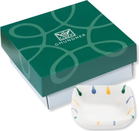 Gmundner Keramik Buntgeflammt Schälchen quadratisch im Geschenkkarton 9x9cm