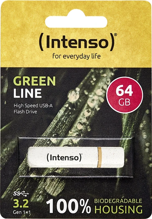 Intenso GreenLine 64GB, USB-A, USB 3.2 Gen 1×1
