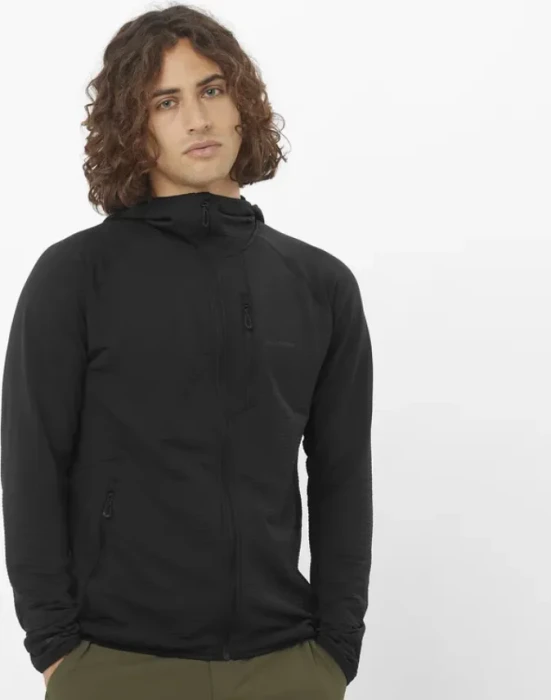 Salomon Essential Lightwarm Hooded Jacke deep black (Herren)