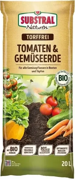 Evergreen Garden Care Substral Naturen Tomaten & Gemüseerde Torffrei, 20l