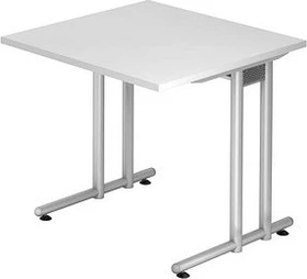 Hammerbacher Ergonomic N-Serie NS08/W Schreibtisch 80x80cm weiß/silber