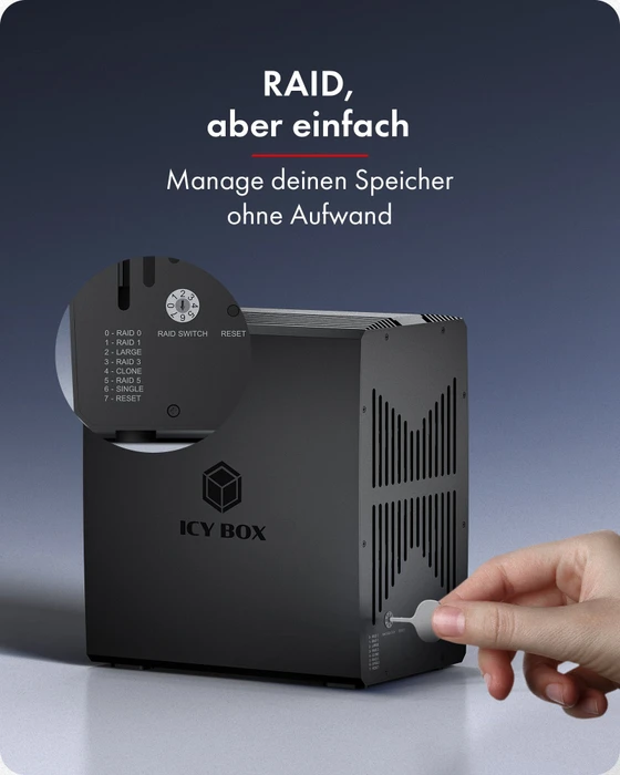 RaidSonic Icy Box IB-RD3705-CU3, Heart RAID 3705, 5x 2.5"/3.5", USB-C 3.0
