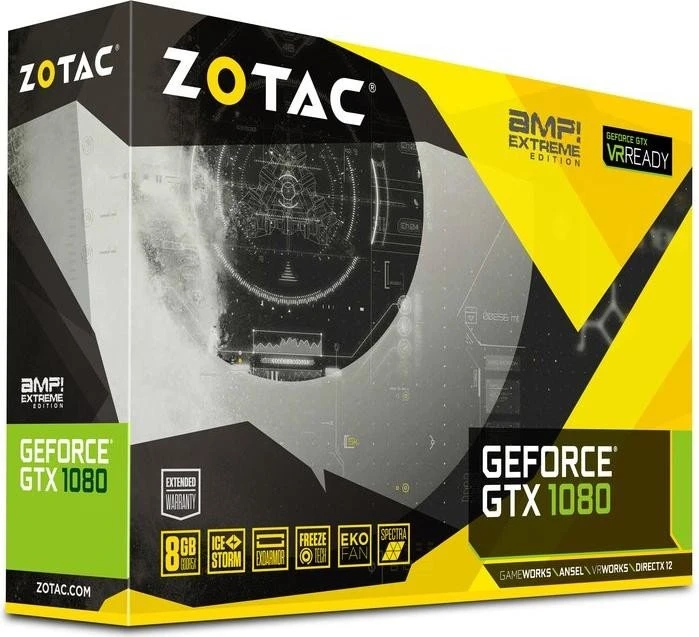 Zotac GeForce GTX 1080 AMP Extreme, 8GB GDDR5X, DVI, HDMI, 3x DP