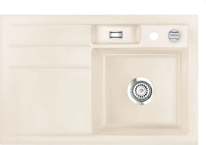 systemceram Bela 78 Einbau Becken rechts mit Ablauffernbedienung magnolie
