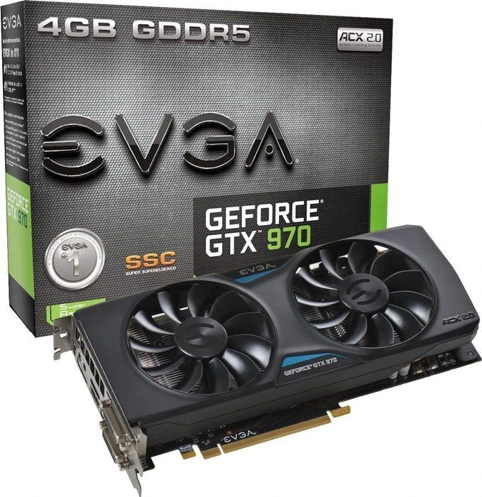 EVGA GeForce GTX 970 SSC ACX 2.0, 4GB GDDR5, 2x DVI, HDMI, DP