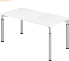 Kaiserkraft Vera-Zwo VYS16/W/S Schreibtisch 160x80cm weiß/silber