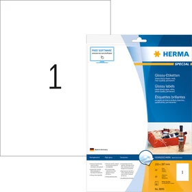Herma Etiketten, A4, weiß, hochglänzend, 10 Blatt (10 Etiketten)