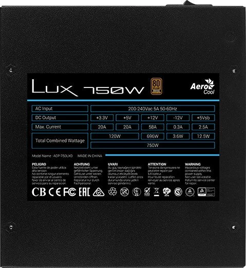 AeroCool Lux 750W, ATX 2.4