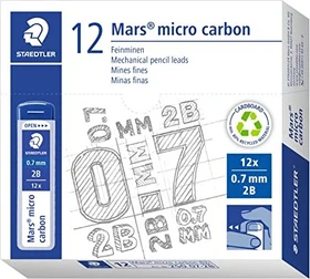 Staedtler Mars micro carbon 250 Druckbleistiftmine 2B 0.7mm graphit, 12er-Pack