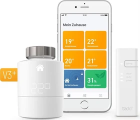 tado Smart Heizkörperthermostat Starter Kit V3+, horizontale Montage (V3P-SK-SRT01HIB01-TC-ML/103111)
