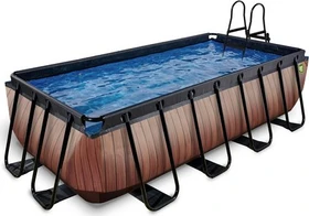 Exit Toys Wood Frame Pool mit Sandfilterpumpe rechteckig 400x200x100cm