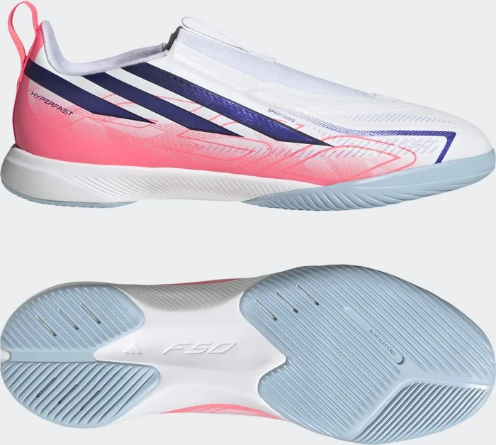 adidas F50 Hyperfast League Laceless IN cloud white/solar purple/solar turbo (Junior)