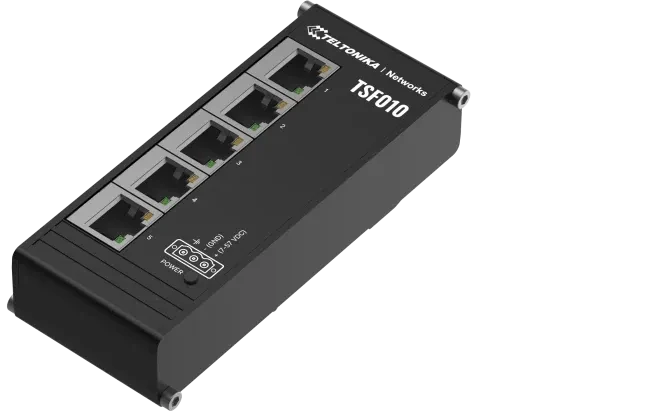 Teltonika TSF Industrial Railmount Switch, 5x RJ-45