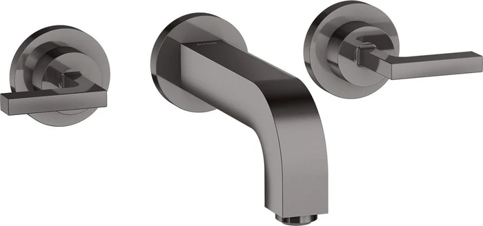 Hansgrohe Axor Citterio 3-Loch Waschbeckenarmatur mit Hebelgriffen 162mm polished black chrome