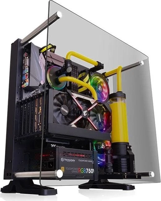 Thermaltake Core P3 Tempered Glass Curved Edition schwarz, Glasfenster