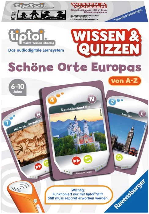 Ravensburger tiptoi Spiel: Wissen & Quizzen: Schöne Orte Europas