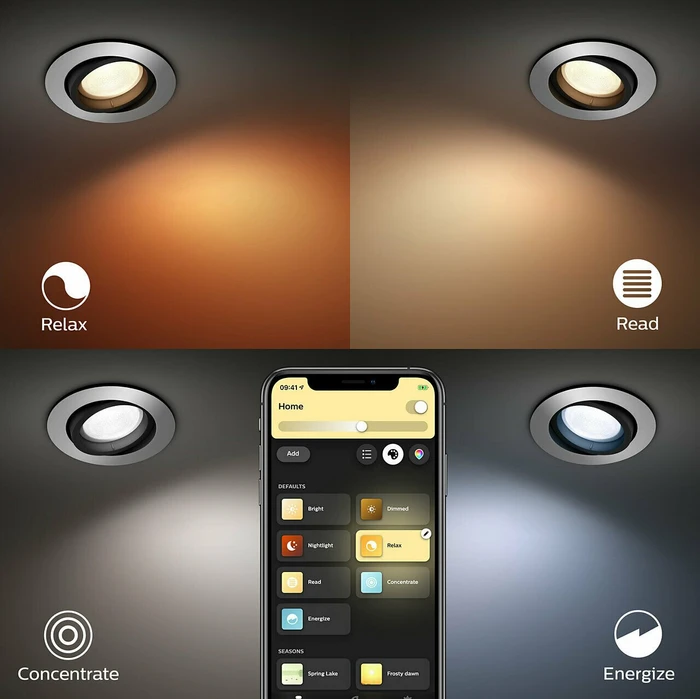 Philips Hue White and Color Ambiance Centura Einbauleuchte rund schwarz