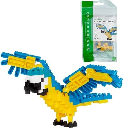 Kawada Nanoblock Blue and Yellow Macaw
