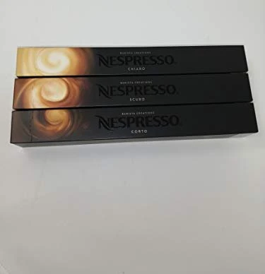 Nespresso Barista Chiaro/Scuro/Corto Nespresso Kaffeekapseln, 30 Stück (3x 10 Stück)