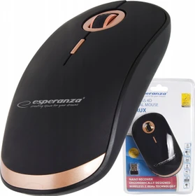 Esperanza Acrux Wireless 4D Optical Mouse schwarz/kupfer, USB (EM127)