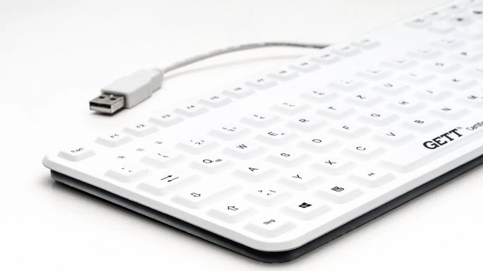 GETT KG26220 GCQ CleanType Prime Panel Plus mit Touchpad, medizinische Einbau-Silikontastatur, weiß, USB, DE