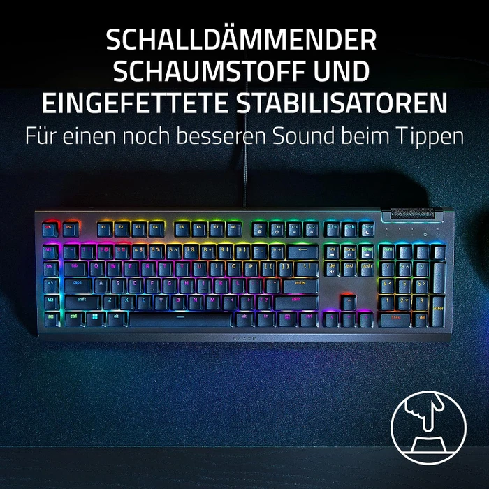 Razer BlackWidow V4 X, Razer GREEN Clicky Gen-3, USB, ND