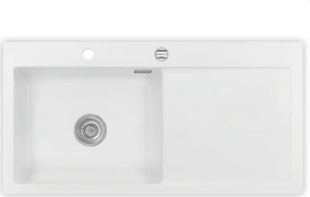 systemceram Mera 100 SL Einbau Becken links mit Ablauffernbedienung polar