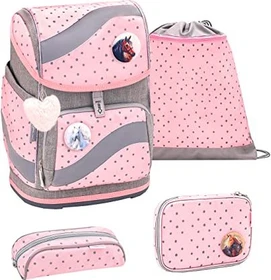 Belmil Smarty Pink Dots 2 Schultaschen-Set, 5-tlg.