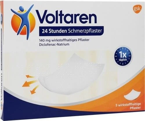 GlaxoSmithKline Voltaren 140mg wirkstoffhaltiges 24h Schmerzpflaster, 5 Stück