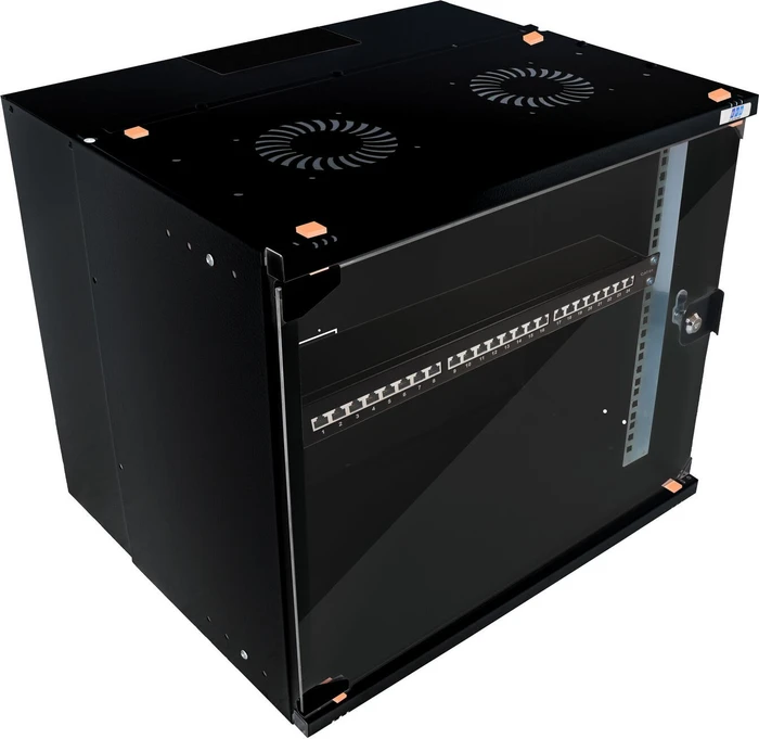 EFB Elektronik 19" Wandgehäuse, Sicherheitsglastür, IP2X, schwarz, 600mm tief