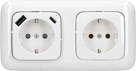 Busch-Jaeger SCHUKO USB-Steckdose, A/C Reflex SI, alpinweiß