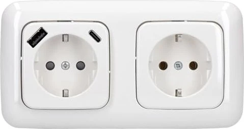 Busch-Jaeger SCHUKO USB-Steckdose, A/C Reflex SI, alpinweiß