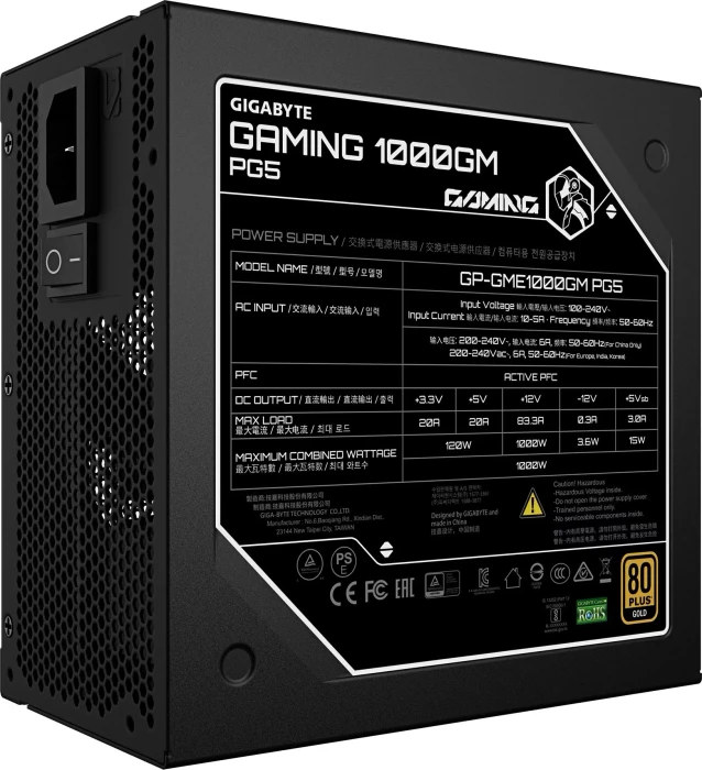 GIGABYTE Gaming 1000GM PG5 1000W, ATX 3.1