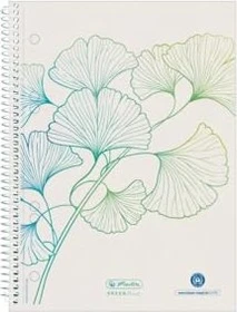 Herlitz GREENline Spiralblock, A5, kariert, Ginko, 70 Blatt