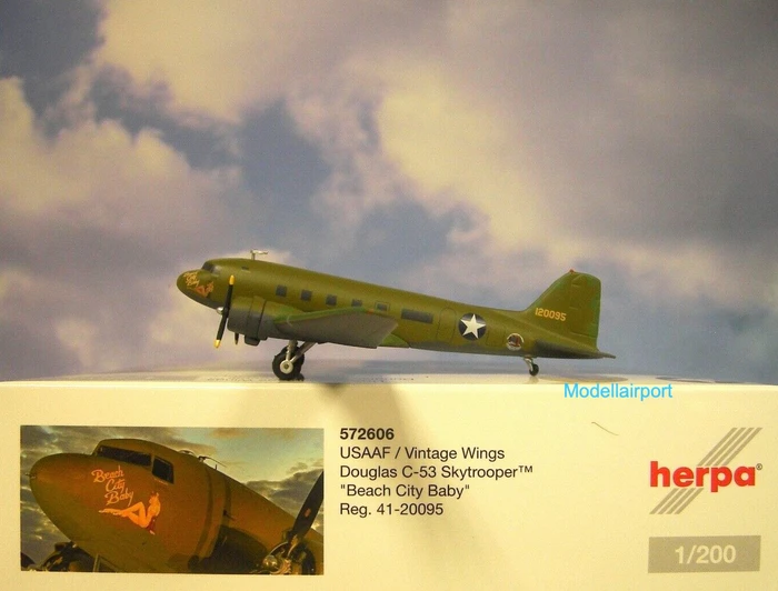Herpa USAAF / Vintage Wings Douglas C-53 Skytrooper Beach City Baby 41-20095