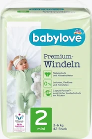 Babylove Premium Gr.2 mini Einwegwindel, 3-6kg, 42 Stück