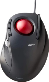 Elecom DEFT M-DT2URBK-G Trackball schwarz/rote Kugel, Rechtshänder, USB-A