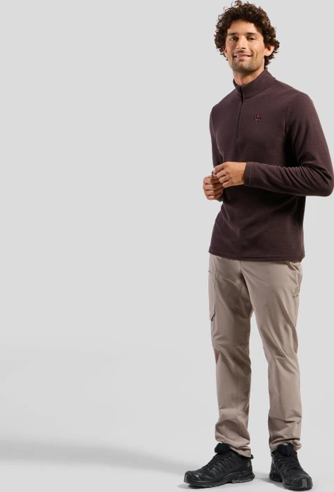 Odlo Roy Midlayer Half Zip Funktionsshirt langarm fudge/black (Herren)