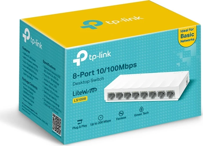 TP-Link LS1000 LiteWave Desktop Switch, 8x RJ-45