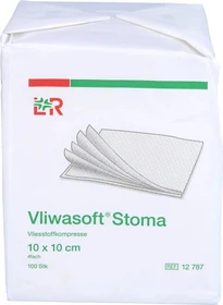 Lohmann & Rauscher Vliwasoft Stoma Kompressen 4-lagig steril, 10 x 10cm, 100 Stück