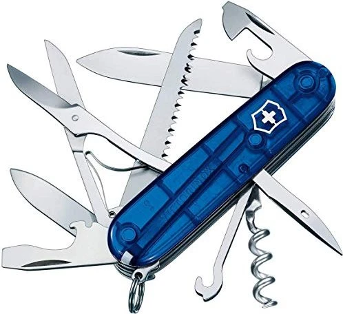 Victorinox Huntsman Taschenmesser blau transparent