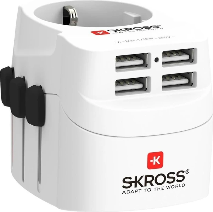 Skross World Travel Adapter Pro Light USB (4xA), 4x USB-A