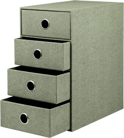 Rössler 4er Schubladenbox, 4 Schubladen, A5, salbeigrün