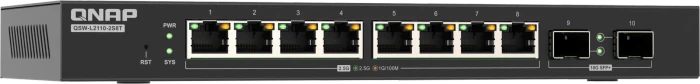 QNAP QSW-L2110 Desktop 2.5G Smart Switch, 8x RJ-45, 2x SFP+