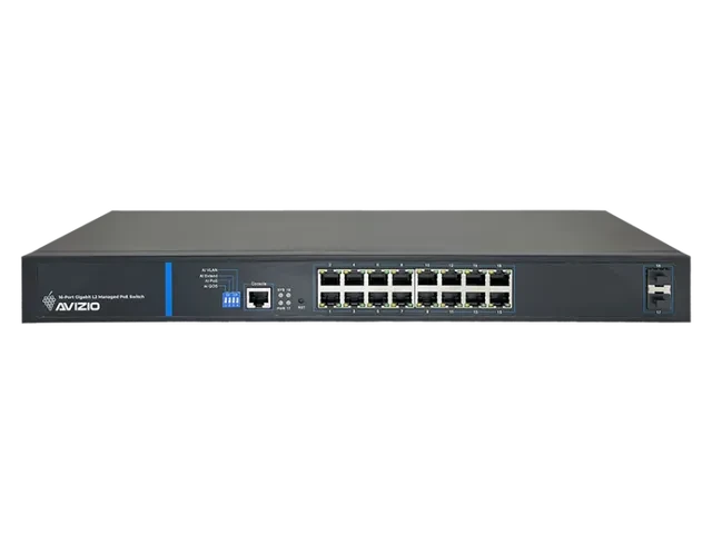 Avizio SM Rackmount Gigabit Managed Switch, 16x RJ-45, 2x SFP, 150W PoE+
