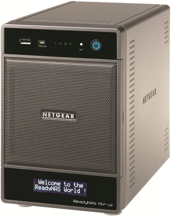 Netgear ReadyNAS NV+ v2 RND4000, 256MB RAM, 1x RJ-45 1000Base-T, 3x USB-A 3.0