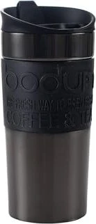 Bodum Travel Mug Edelstahl Isolierbecher 350ml schwarz