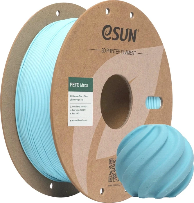 eSUN PETG-Matte, Light Blue, Spule, 1.75mm, 1.00kg