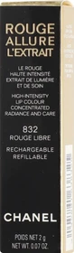 Chanel Rouge Allure L'Extrait Lippenstift nachfüllbar 832 rouge libre, 2g