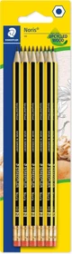 Staedtler Noris 122 Bleistift HB graphit, schwarz/gelb, Radierer, 10er-Pack